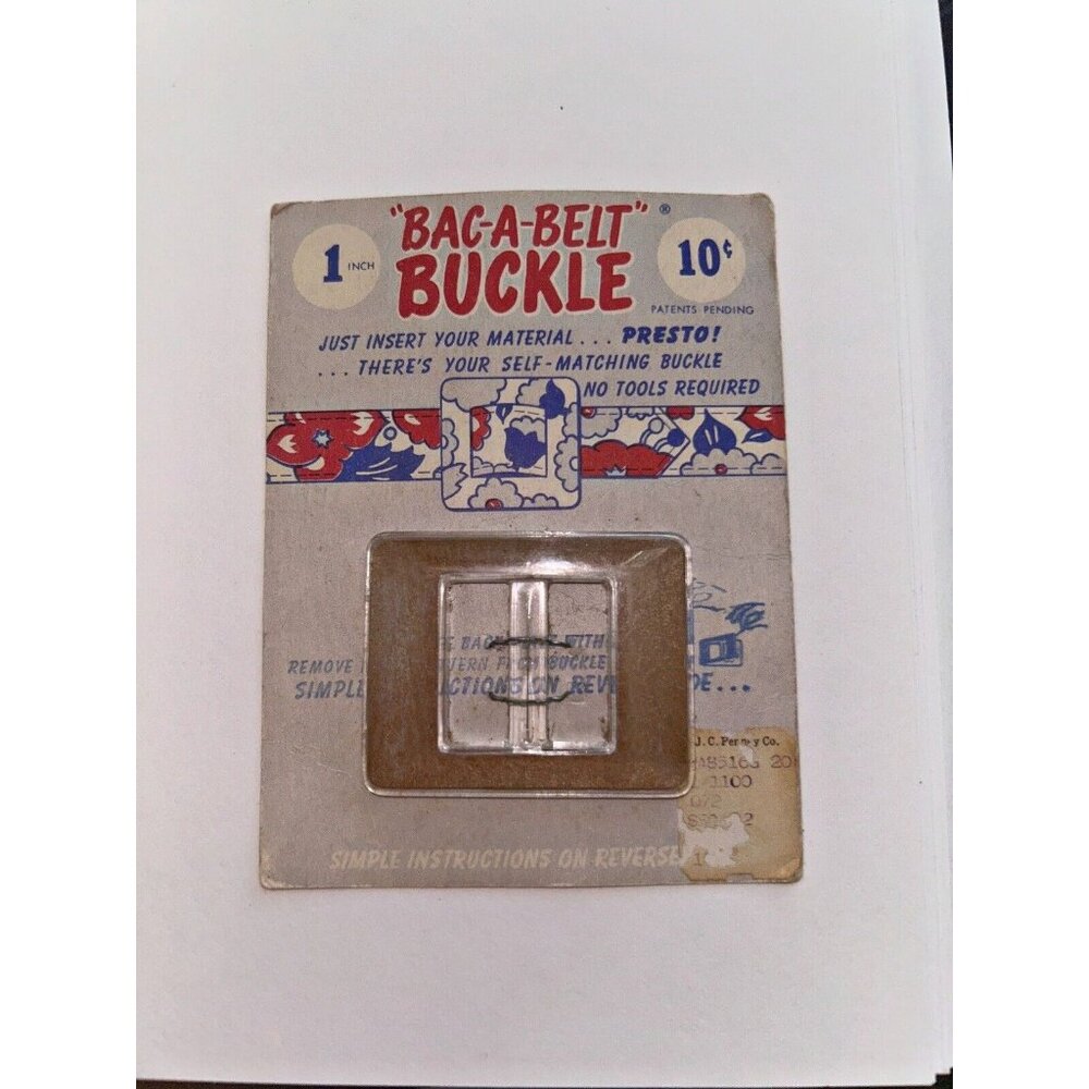 Clear Plastic Bac-A-Belt Buckle Vintage Old Stock Easy Diy